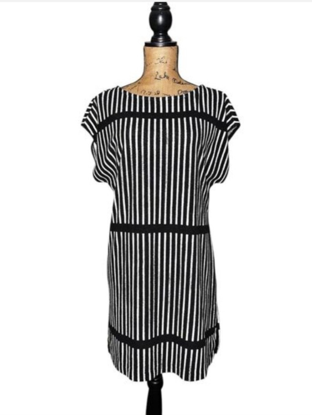 MARIMEKKO FOR TARGET BLACK WHITE STRIPED TERRY SWIM COVERUP DRESS MEDIUM M